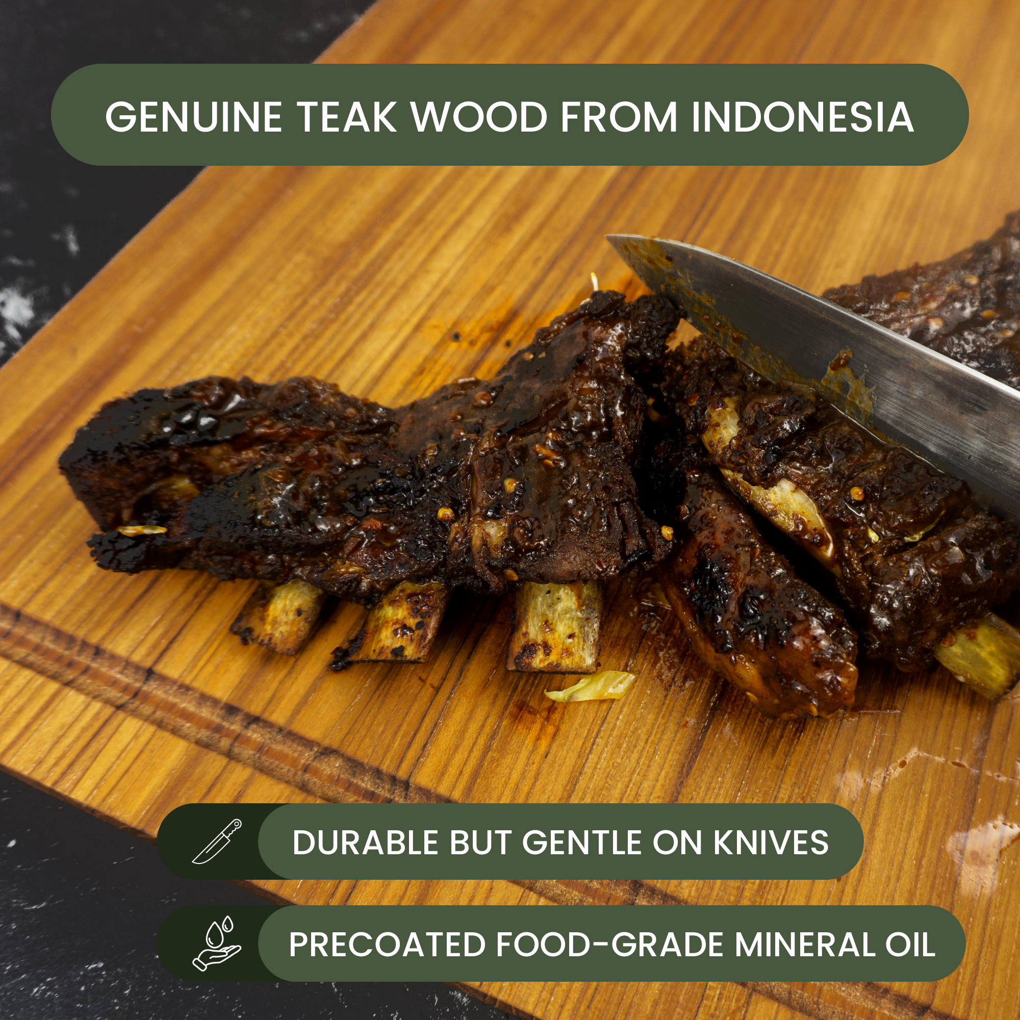 30″ x 20″ Teak Cutting Board