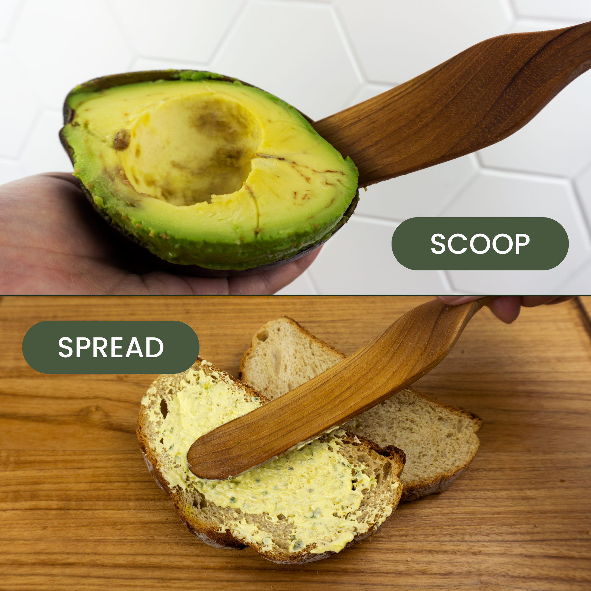 11″ Teak Spurtle for Sourdough Starter