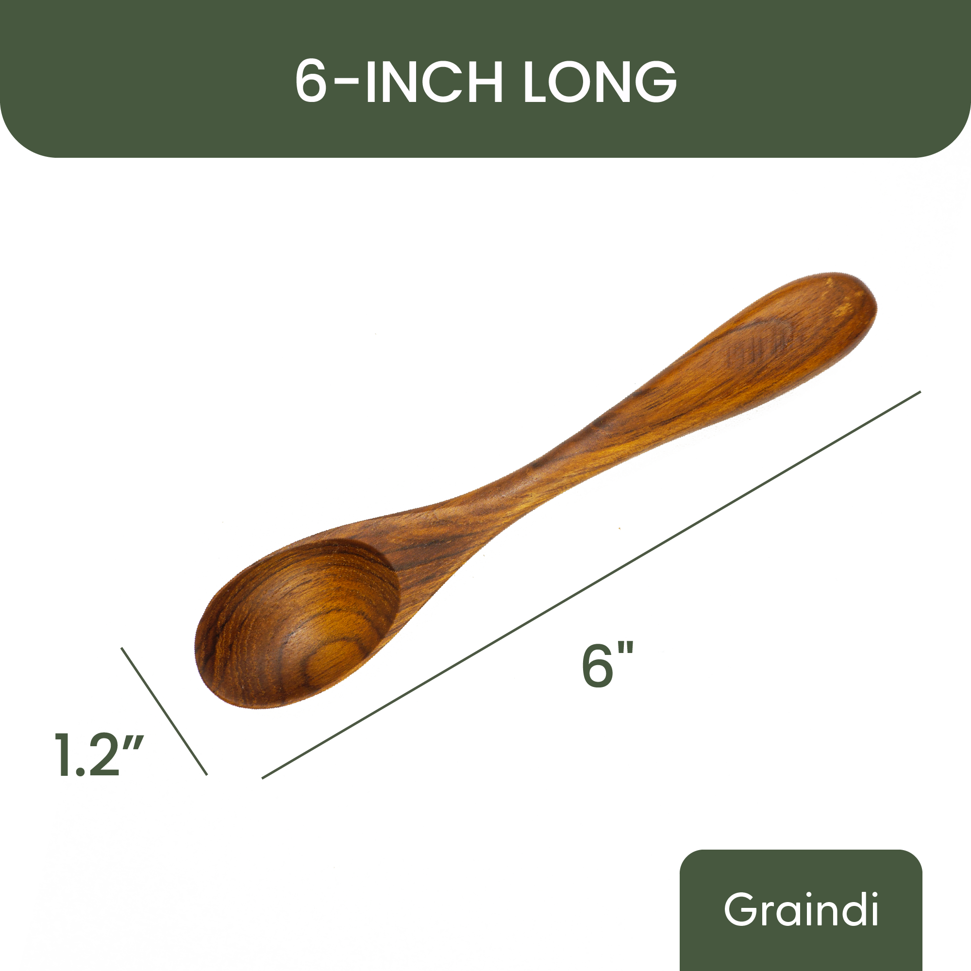 Teak Wood Tea Spoons (Set of 6)