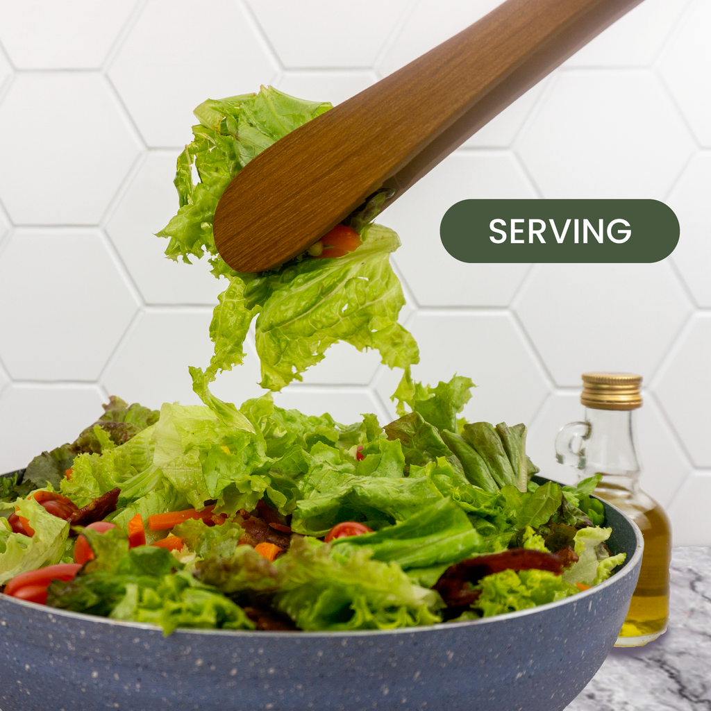 Teak Tongs Set (9″ & 12″)