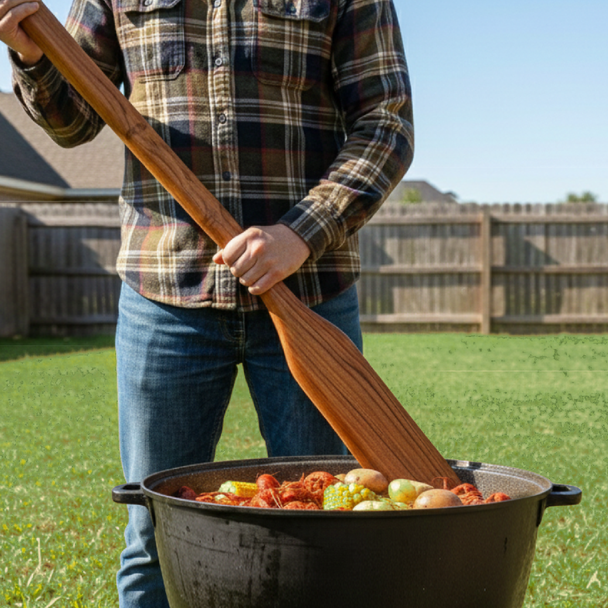 36″ Teak Paddle for Crawfish & Seafood Boil