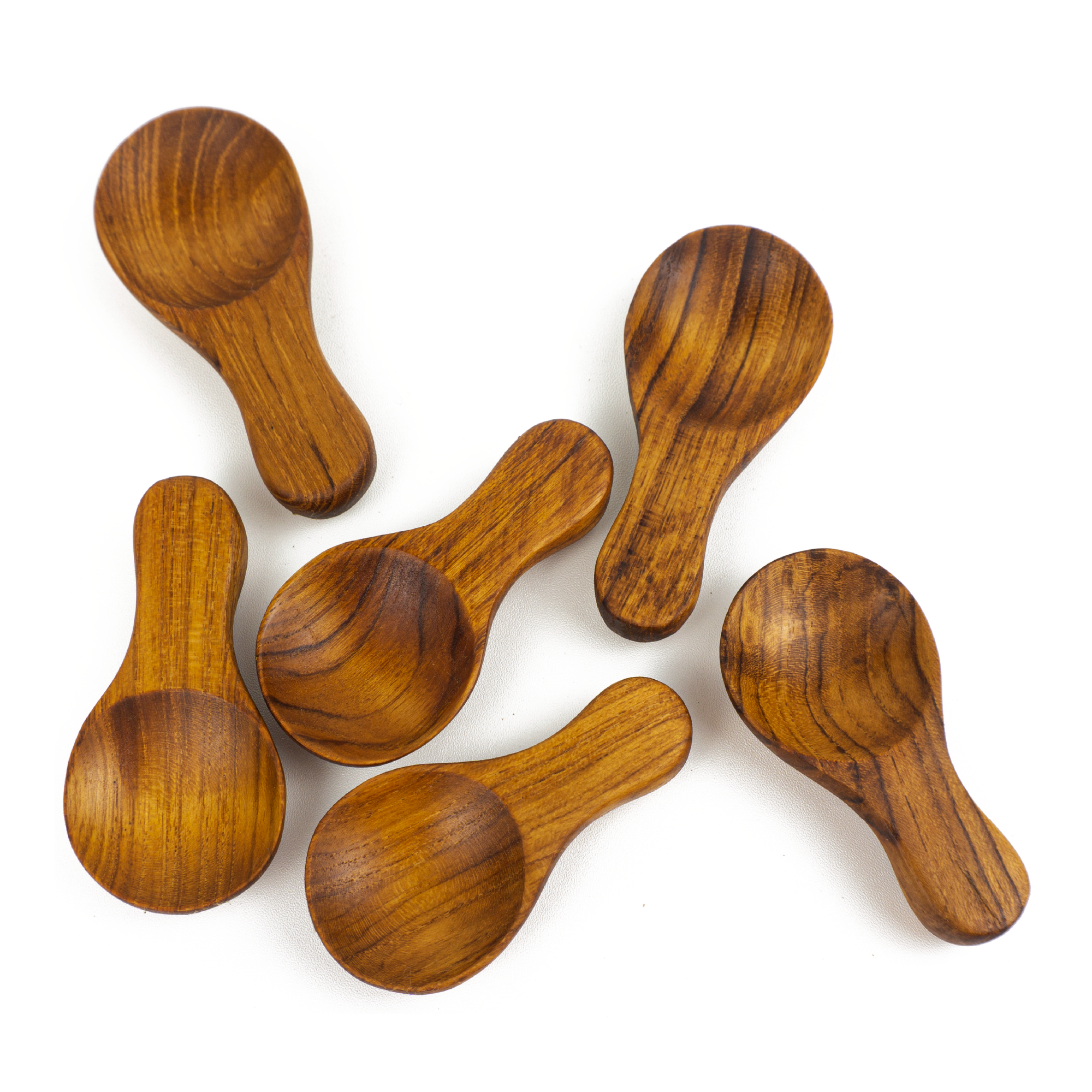 Teak Wood Condiment Spoons (Set of 6)