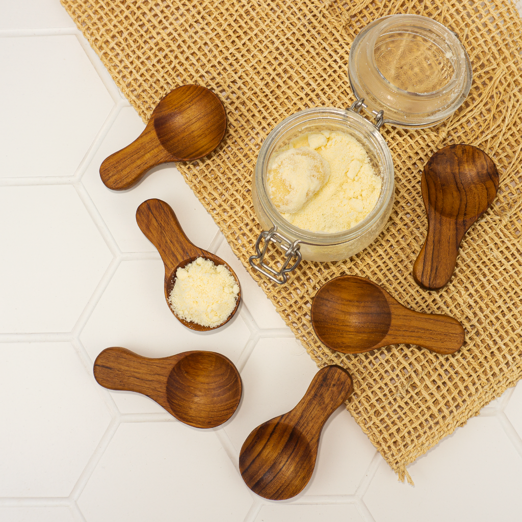 Teak Wood Condiment Spoons (Set of 6)