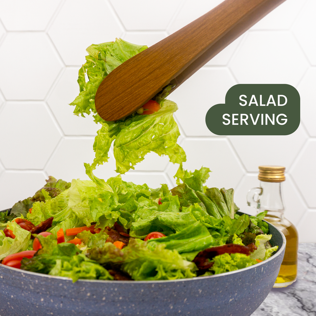 Teak Tongs Set (9″ & 12″)